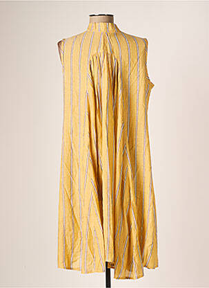 Robe mi-longue coupe fluide sans manche beige DAVID femme