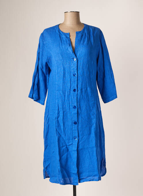 Robe mi-longue bleu LA FABRICA DEL LINO pour femme