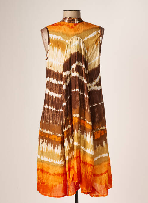 Robe mi-longue orange ICONIQUE pour femme