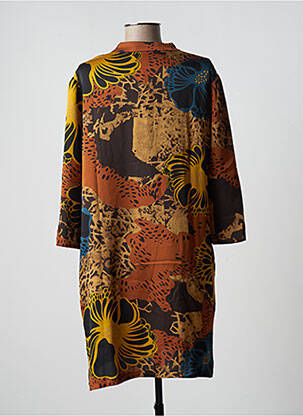Robe courte coupe fluide manches 3/4 marron TRAFFIC PEOPLE femme