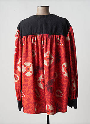 Blouse imprimé fleurs manches longues orange MAT. femme