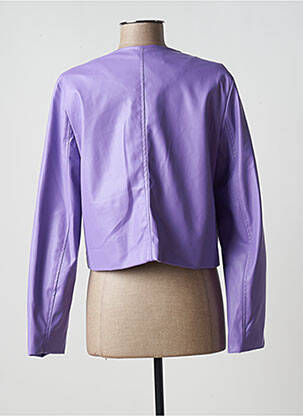 Veste simili cuir poches violet LUMINA femme