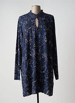Robe courte manches longues manches longues bleu YESTA femme