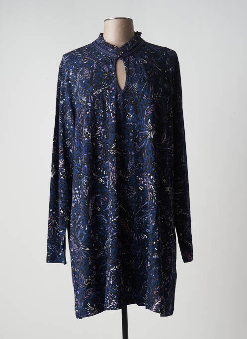 Robe courte manches longues manches longues bleu YESTA femme