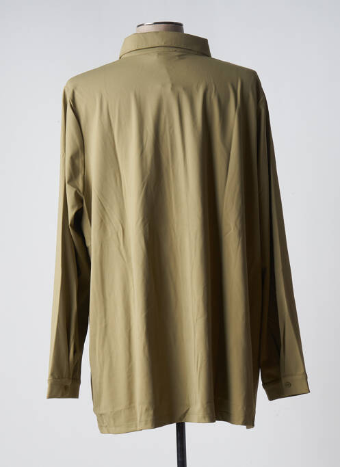 Tunique manches longues col chemisier vert YESTA femme