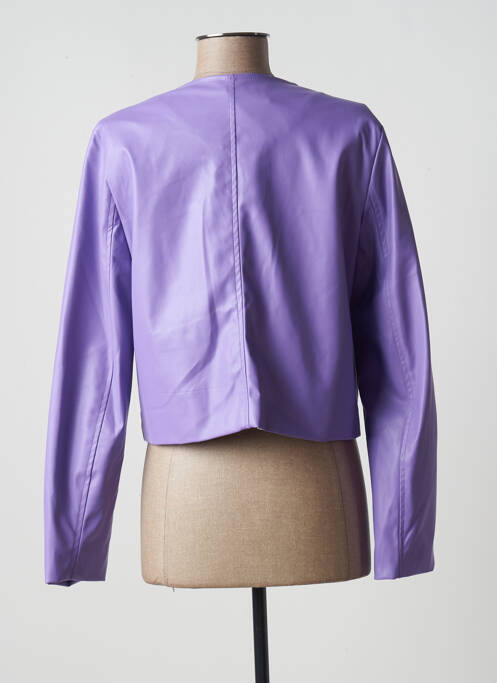 Veste simili cuir violet LUMINA pour femme