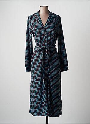 Robe mi-longue manches longues manches longues marron ZILCH femme