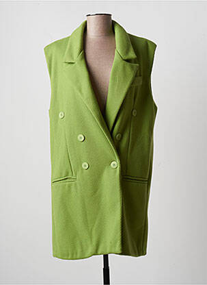 Manteau court coupe droite sans capuche vert CORNER femme