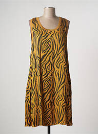 Robe mi-longue sans manche sans manche marron PAKO LITTO femme