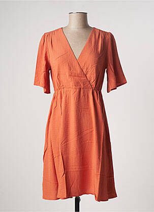Robe mi-longue manches 3/4 manches 3/4 orange LOLA ESPELETA femme