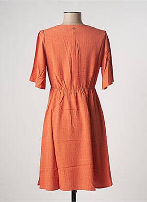Robe mi-longue manches 3/4 manches 3/4 orange LOLA ESPELETA femme