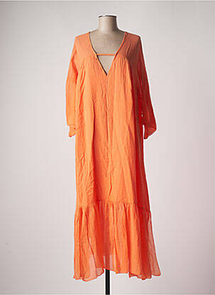 Robe longue orange ANNA pour femme