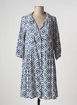 Robe mi-longue bleu PAKO LITTO pour femme