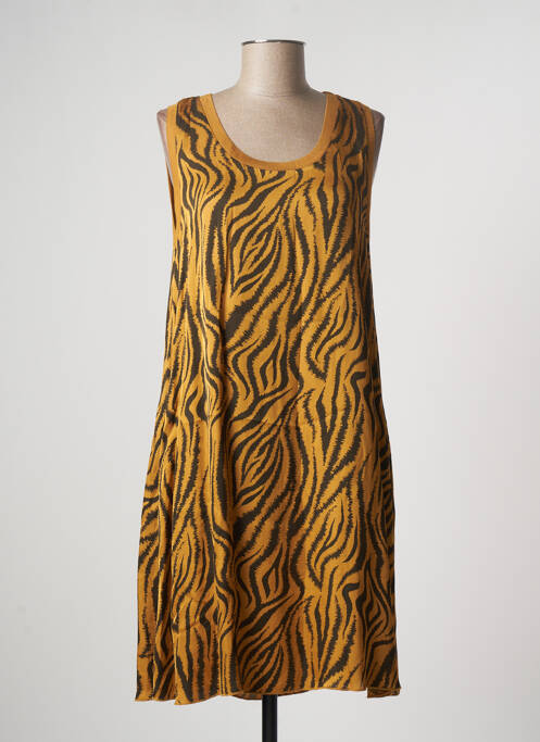 Robe mi-longue sans manche sans manche marron PAKO LITTO femme
