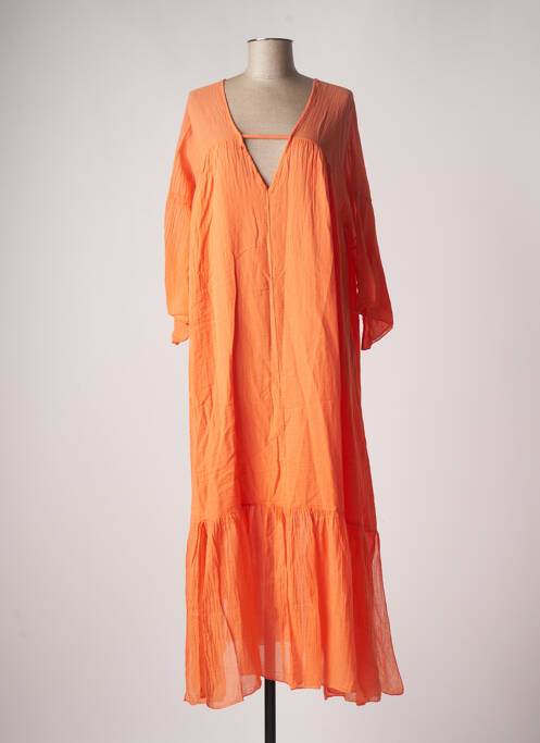 Robe longue orange ANNA pour femme