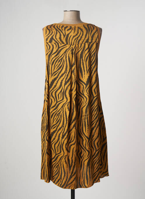 Robe mi-longue marron PAKO LITTO pour femme