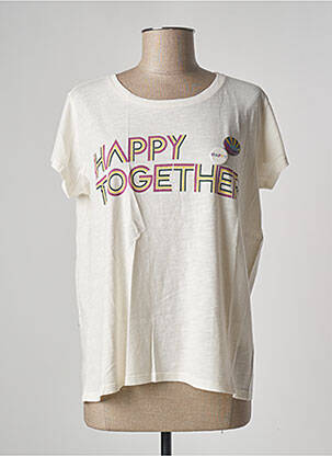 T-shirt beige HAPPY pour femme