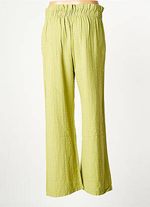 Pantalon droit tissage popeline taille normale vert STUDIO PARISIEN femme