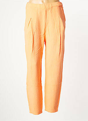 Pantalon droit coupe carotte taille haute orange STUDIO PARISIEN femme