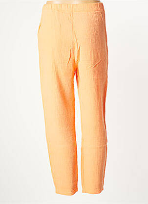 Pantalon droit coupe carotte taille haute orange STUDIO PARISIEN femme