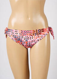 Bas de maillot de bain effet matière satinée bikini orange LIDEA femme