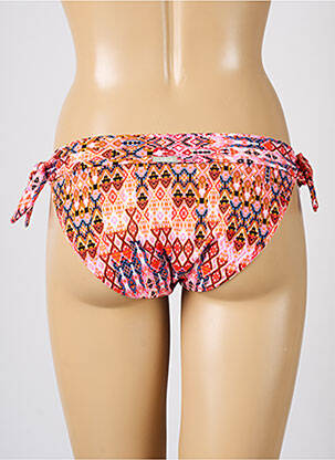 Bas de maillot de bain effet matière satinée bikini orange LIDEA femme