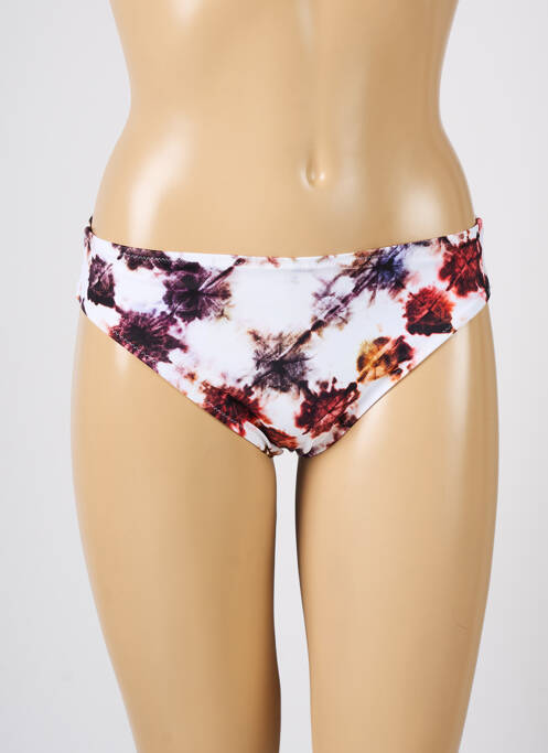 Bas de maillot de bain effet matière satinée culotte marron LIDEA femme