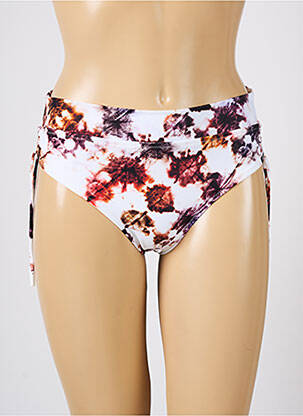 Bas de maillot de bain effet matière satinée culotte marron LIDEA femme