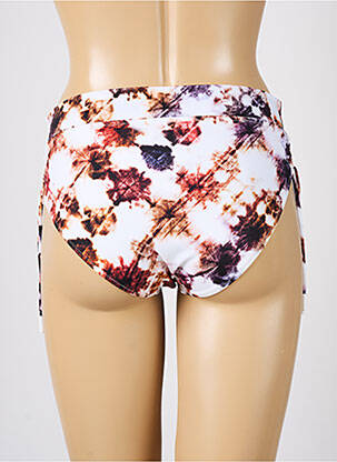 Bas de maillot de bain effet matière satinée culotte marron LIDEA femme