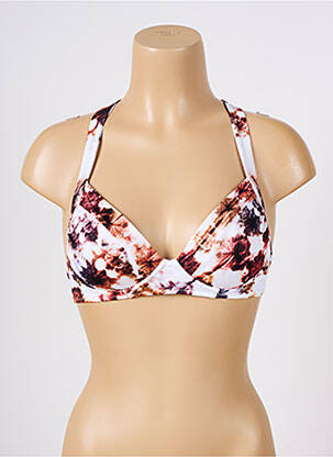 Haut de maillot de bain stretch haut soutien-gorge moulé marron LIDEA femme