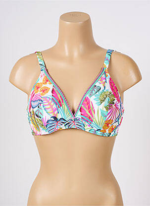 Haut de maillot de bain stretch haut soutien-gorge balconnet bleu ANTIGEL femme