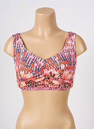 Haut de maillot de bain stretch haut soutien-gorge balconnet orange LIDEA femme