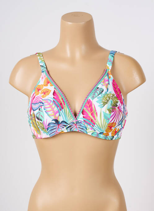 Haut de maillot de bain stretch haut soutien-gorge balconnet bleu ANTIGEL femme