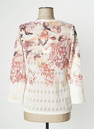 Pull coupe droite manches 3/4 beige KALISSON femme