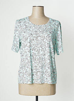 Top stretch manches courtes bleu EUGEN KLEIN femme
