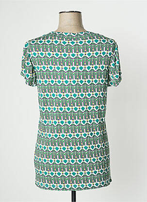 Top tissage jersey manches courtes vert AGATHE & LOUISE femme