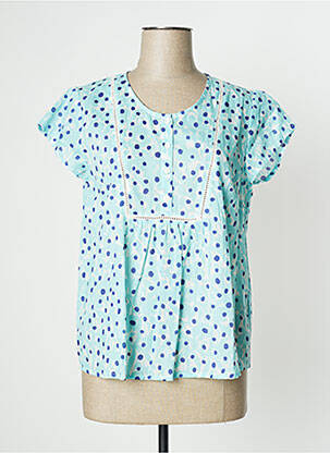 Blouse manches courtes manches courtes bleu AGATHE & LOUISE femme