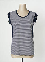 Top tissage jersey manches courtes bleu I.ODENA femme