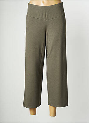 Pantalon 7/8 taille haute taille haute vert KALISSON femme