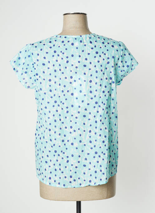 Blouse imprimé fantaisie manches courtes bleu AGATHE & LOUISE femme