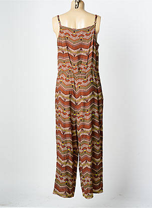 Combi-pantalon fermeture boutonnée sur le devant fines bretelles marron AGATHE & LOUISE femme