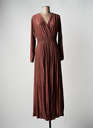 Robe longue manches longues manches longues marron SENES femme