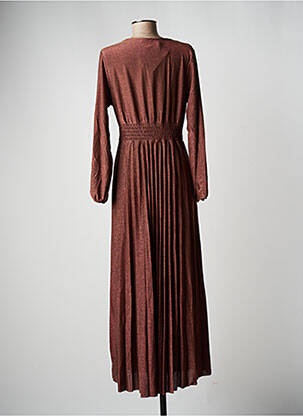 Robe longue manches longues manches longues marron SENES femme