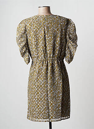 Robe courte manches courtes manches courtes vert AN' GE femme