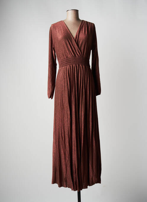 Robe longue manches longues manches longues marron SENES femme