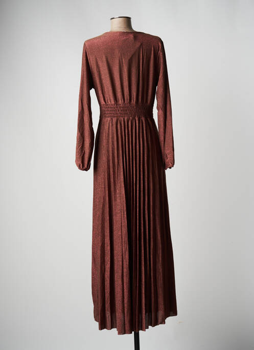 Robe longue manches longues manches longues marron SENES femme