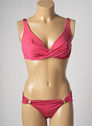 Maillot de bain 2 pièces stretch haut soutien-gorge emboitant rose BLUELOBSTER femme