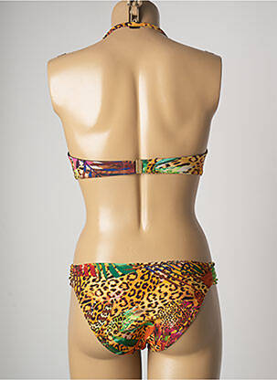 Maillot de bain 2 pièces stretch haut bandeau marron DOLLY & JANE femme