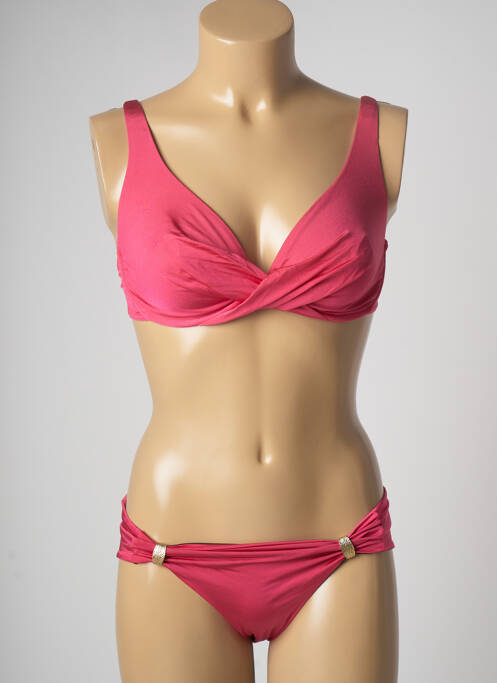 Maillot de bain 2 pièces stretch haut soutien-gorge emboitant rose BLUELOBSTER femme