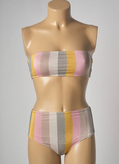 Maillot de bain 2 pièces stretch haut bandeau vert KIWI femme